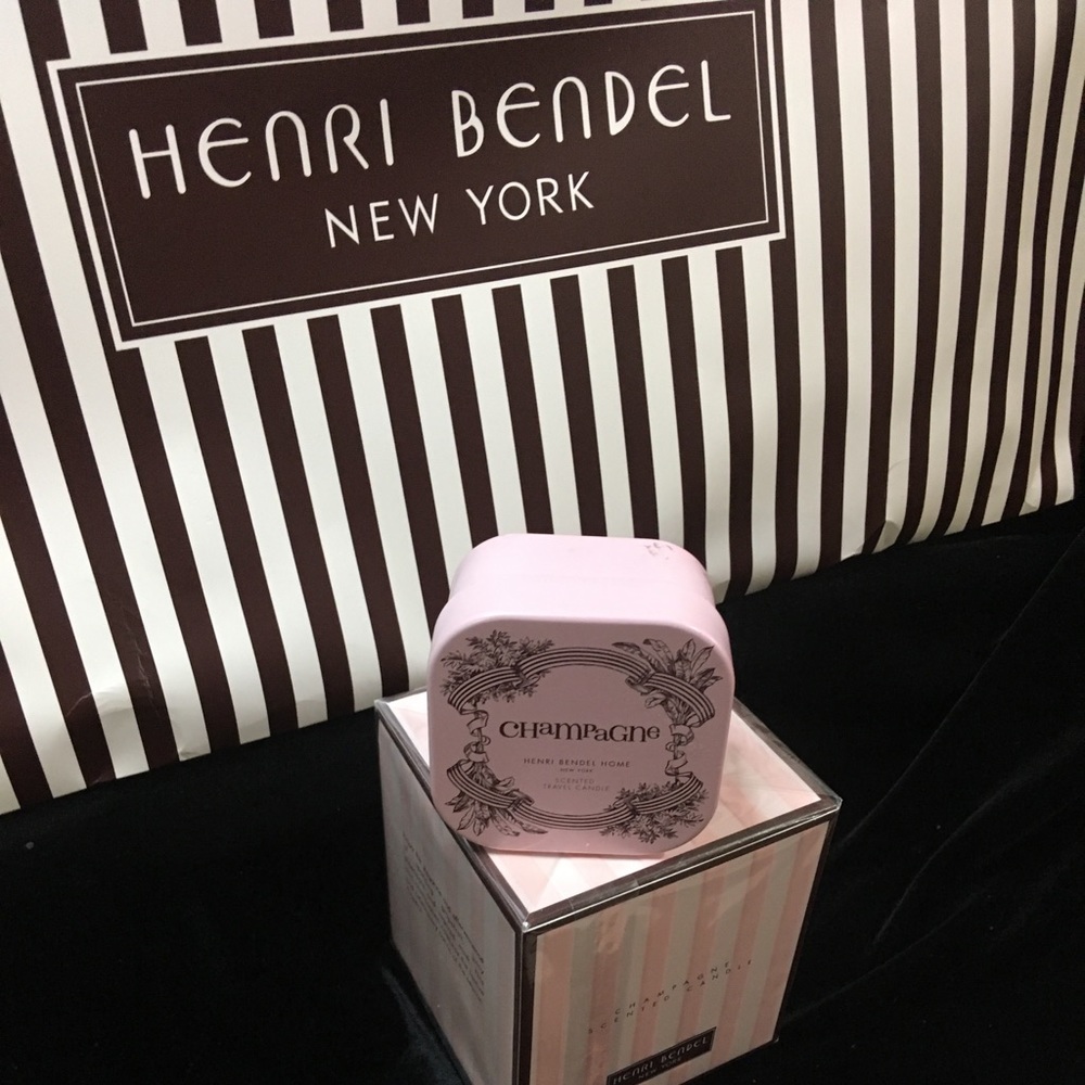 Henri Bendel champagne travel tin candle